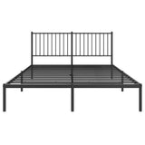 Metal Bed Frame without Mattress with Headboard Black 160x200cm 350867