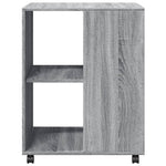 ZNTS Side Table with Wheels Grey Sonoma 55x60x78 cm Engineered Wood 853160