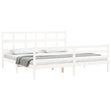 Bed Frame without Mattress White 200x200 cm Solid Wood 3194852