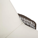 Sun Lounger Brown and Cream White 55 x 200 x 92 cm Poly Rattan 365426