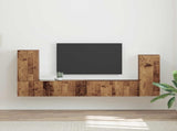 TV Cabinet Set 4 pcs Old Wood Engineered Wood 3409121