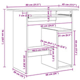 Desk Sonoma Oak 80x45x74 cm Engineered Wood 801367