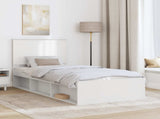 Bed Frame with Headboard White 90 x 190 cm Solid Pine Wood 3409399