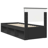Bed Frame with Headboard Black 75 x 190 cm Solid Pine Wood 3410664