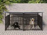 Outdoor Dog Kennel with Roof Steel 3.75 m 3124589