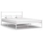 ZNTS 284694 Bed Frame without Mattress White Metal 120x200 cm