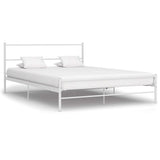 ZNTS 284694 Bed Frame without Mattress White Metal 120x200 cm