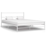 284694 Bed Frame without Mattress White Metal 120x200 cm