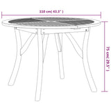 Garden Table 110 cm Solid Wood Acacia 363303