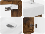 Bathroom Vanity Unit with Tap Smoked Oak 45.5 x 22.5 x 84 cm 889516