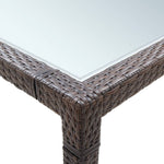 Garden Dining Table Brown 200x200x74 cm Poly Rattan 46131