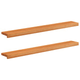 Window Sills 2 pcs Light Brown 110 x 20 x 2 cm Solid Beech Wood 42048179