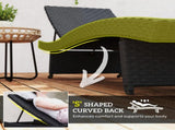 Outdoor PE Rattan Sun Lounger, Folding Wicker Garden Lounger Recliner with 4-Level Adjustable T3398P314706