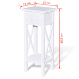 Side Table with Drawer White 241147