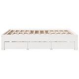 Bed Frame without Mattress with Drawers White 140x190 cm Solid Wood Pine 3308817