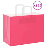 Paper Bags 250 pcs with Handles Pink 32x17x25 cm 4101901