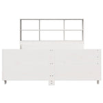 ZNTS Bookcase Bed without Mattress White 150x200 cm King Size Solid Wood 3323804