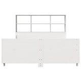 ZNTS Bookcase Bed without Mattress White 150x200 cm King Size Solid Wood 3323804