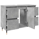 Bathroom Cabinet Concrete Grey 80x33x60 cm Engineered Wood 857231