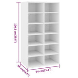 800396 Shoe Rack White 54x34x100,5 cm Engineered Wood
