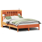 Bookcase Bed without Mattress Wax Brown 160x200 cm Solid Wood Pine 3322905
