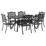 Garden Dining Set 7 pcs Black Aluminium 3334657