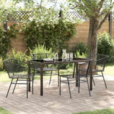 Garden Dining Set 5 pcs Black Poly Rattan 3380892
