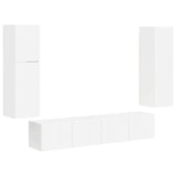 TV Cabinet Set 4 pcs High Gloss White Engineered Wood 3409037