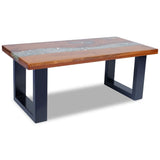 ZNTS Coffee Table Teak Resin 100x50 cm 243467