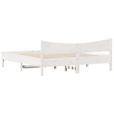 Bed Frame without Mattress White 200x200 cm Solid Wood Pine 3216358