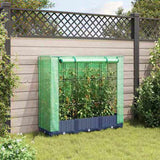 Raised Bed with Greenhouse Cover Rattan Look 120x40x123 cm 4015825