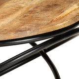 ZNTS Coffee Table Black 60x60x40 cm Solid Rough Mango Wood 321935