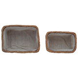 Firewood Basket 2 pcs Brown Lacak Rattan 42020972