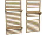 Wall Mounted Plant Stands Set of 2, Fir Wood Flower Stand with Shelves and Slatted Trellis for T3398P322088