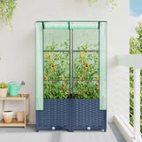 Raised Bed with Greenhouse Cover Rattan Look 80x40x138 cm 4015828