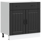 Kitchen Base Cabinet Lucca Black Engineered Wood 853738