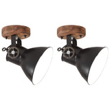 320514 Industrial Wall/Ceiling Lamps 2 pcs Black 20x25 cm E27
