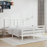 Bed Frame without Mattress White Solid Wood 140x200 cm 3105861