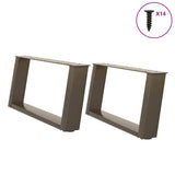 Coffee Table Legs U-Shaped 2 pcs Natural Steel 60x cm Steel 4012751