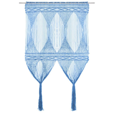ZNTS Macrame Curtain Blue 140x240 cm Cotton 323990