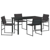 Garden Dining Set Folding 5 pcs Black Textilene and steel 3379333