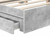Storage Bed Concrete Grey 135 x 190 cm Engineered Wood 3412286