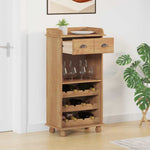 Wine Cabinet ASKIM Brown 57 x 37 x 114 cm Solid pine wood 4105442