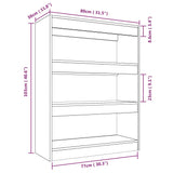 Book Cabinet/Room Divider White 80x30x103 cm Engineered wood 811700