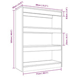 Book Cabinet/Room Divider Smoked Oak 80x30x103 cm Engineered wood 813617