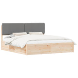 Bed Frame with Upholstered Headboard Light Grey 180 x 200 cm 3398144