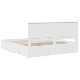 Bed Frame with Headboard White 180 x 200 cm Engineered Wood 3410289