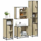 4 Piece Bathroom Furniture Set Sonoma Oak Engineered Wood 3301186
