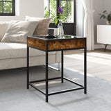 ZNTS Coffee Table with Infinity LED Smoked Oak 40x40x51 cm 847674