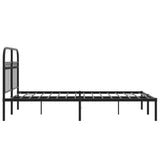 Metal Bed Frame without Mattress with Headboard Black 120x200cm 376598
